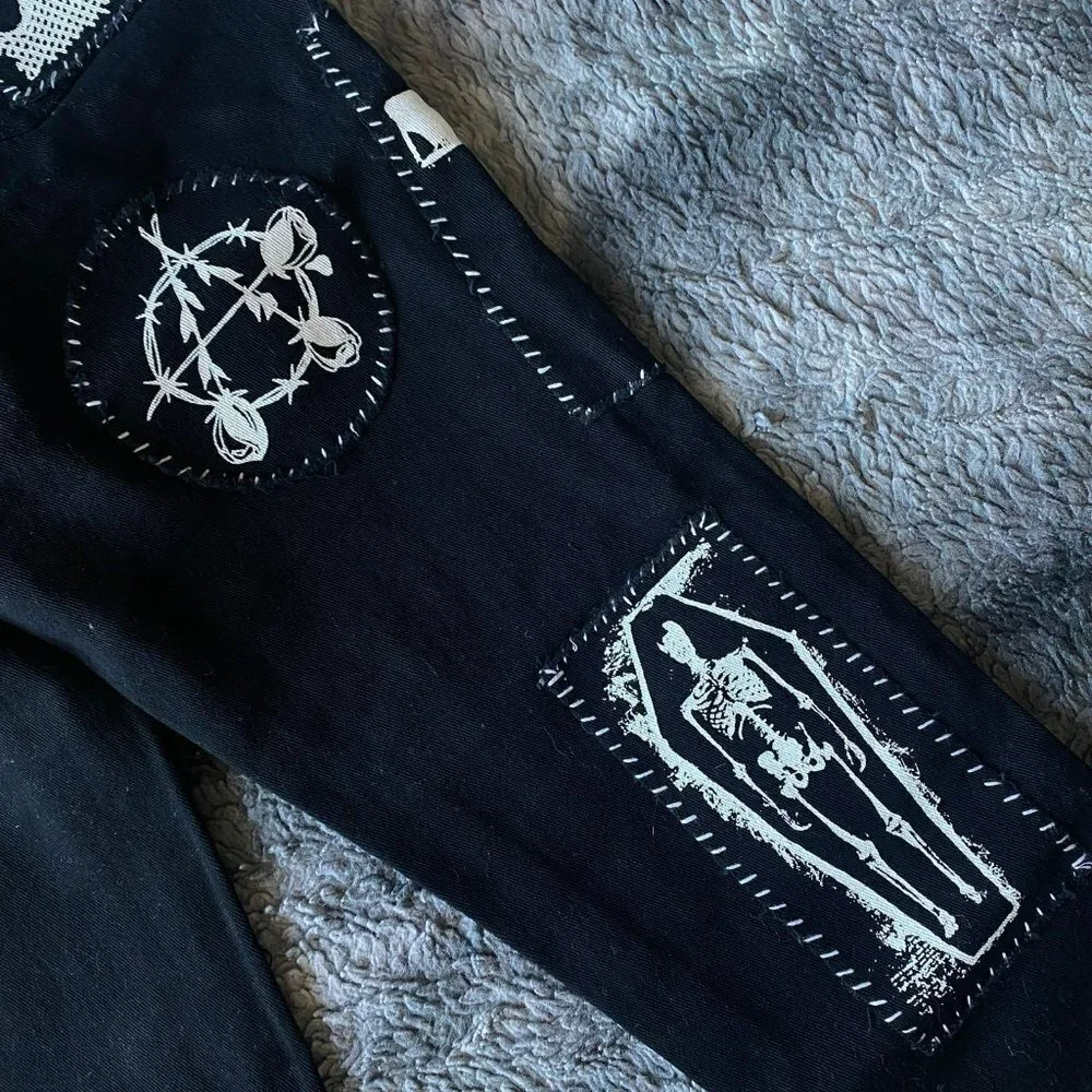 Stitch Btch Patched Lace Up Jeans - Picture 11 of 12